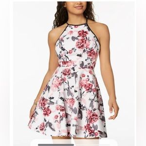 SPEECHLESS Women’s white floral sleeveless mini Party dress, size: Juniors 5